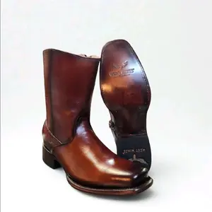 ATANADO Leather Boots Zip Up Bota Dubai Vaquero