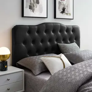 Modway Annabel Queen Upholstered Vinyl Headboard in Black