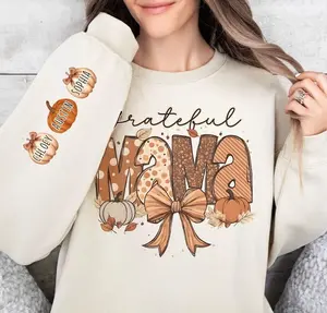 Personalized Mama with kids names sweatshirt, Thanksgiving Mama Sweatshirt, Grateful Mama Crewneck, Cute Fall Mom sweater