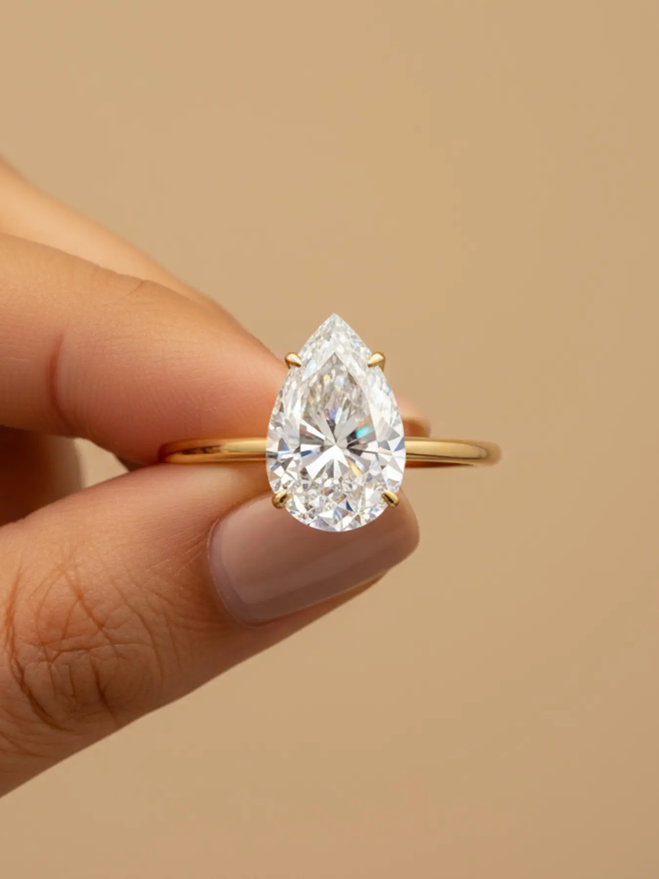 Women's Fashionable Solitaire Water Drop Ring, Artificial Zircon Gemstone Jewelry, Metal Coated Setting, Perfect Gift for Wedding & Anniversary, Zircon Embellished Rings