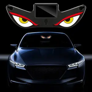 Solar Demon Eye LED Car Window Light – Wireless, No-Drill, Solar & USB Powered Animated Devil Eyes Warning Light for Windshield/Rear Window – Waterproof & Universal Fit for SUV, Truck, RV, Van