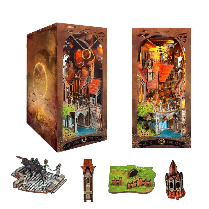 Wizarding World Wooden Puzzle, 3D Wooden Puzzle, DIY Wooden Craft Kit, DIY House Assembly Kit, Desktop Ornament for Home Office, Wood Puzzles