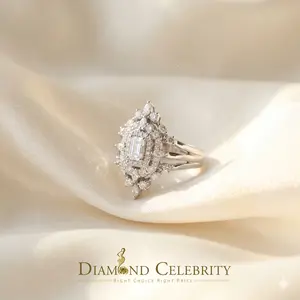 DiamondCelebritees 925 White Silver Solitaire Enhancer Guard Wrap Ring 2.00ct Moissanite Size 7