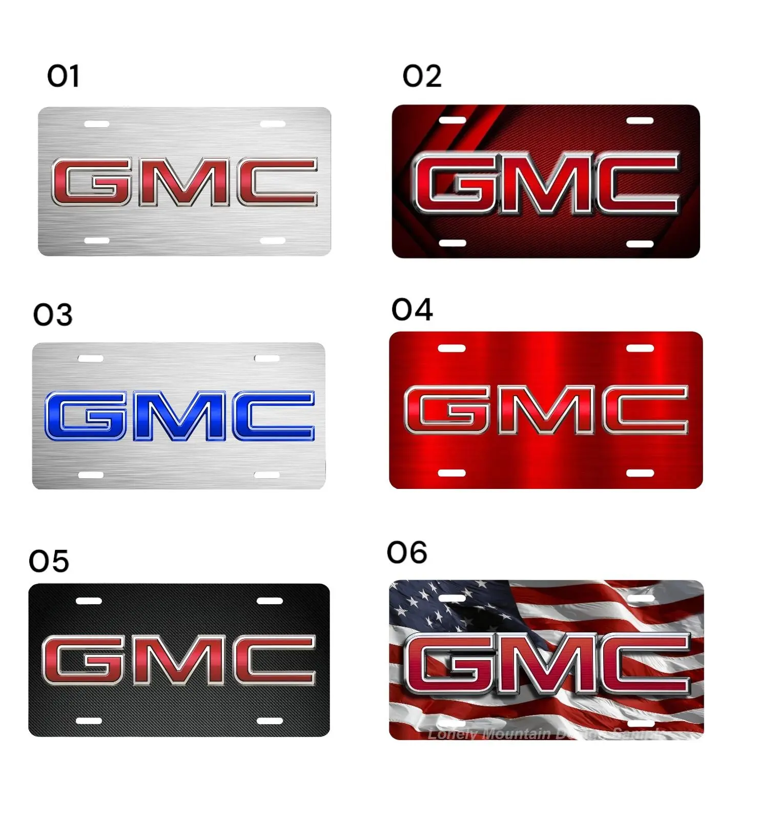GMC License Plate, GMC Logo Vanity Front License Plate, Aluminum Car Tag for Truck SUV Pickup, Automotive Gift for GMC Fans