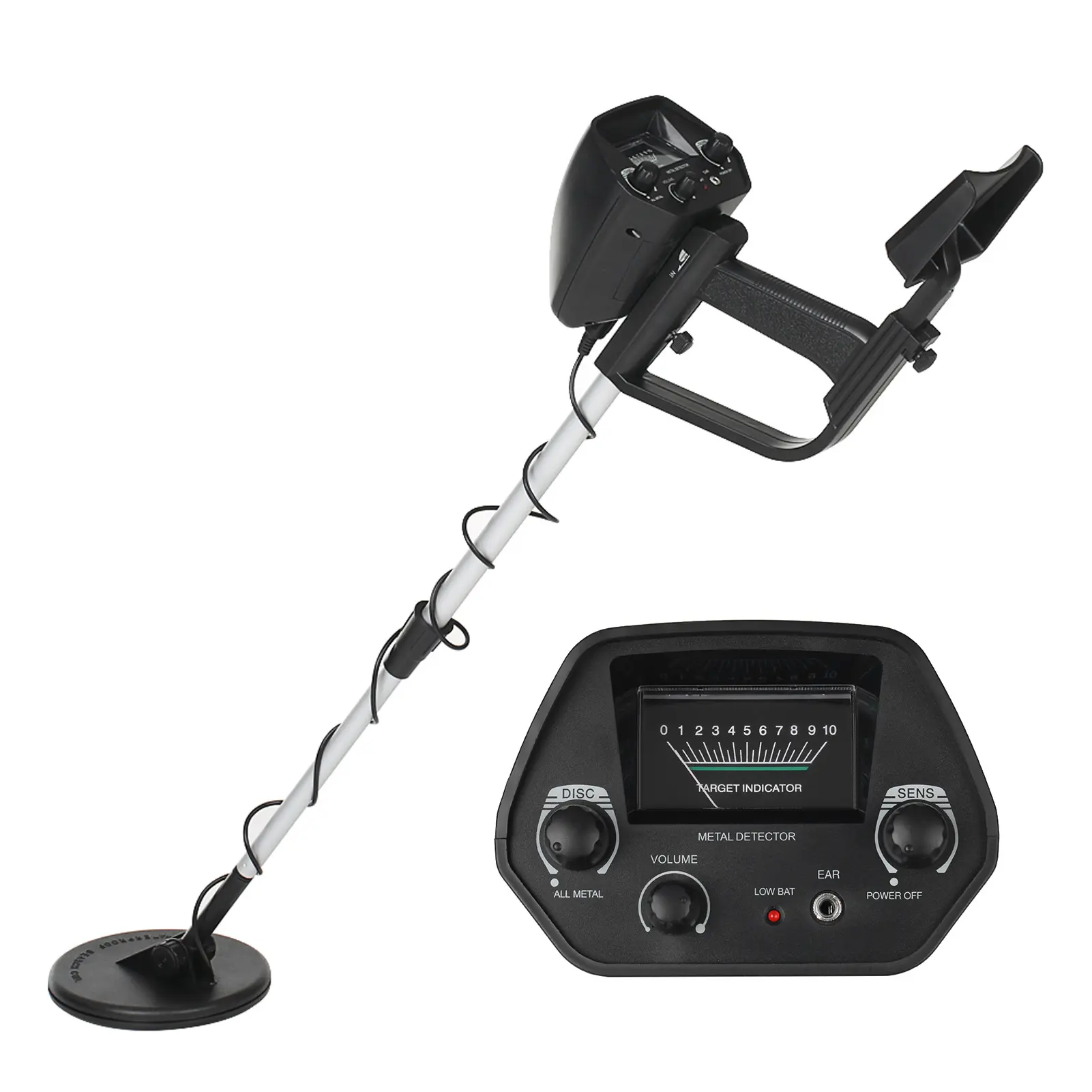 Battery-powered gold-silver-copper detector, handheld metal detector, gold exploration equipment, waterproof multi-functional detector, suitable for jewelry, copper, steel, aluminum (without battery)