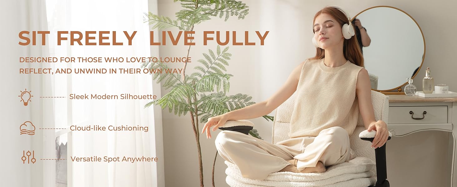 [Spring Glow Up] Extra Large Criss Cross Chair,  Oversized Chair with Adjustable Flip-up Arms and Wheels, Comfort Ergonomic Office Desk Armchair with 3 Layer Cushions, Wide Seat Vanity Chair for Home Office, Living Room, Bedroom