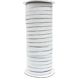 50 Yards 1/4 Inch White Elastic Band Spool Braided Stretch Strap Elastic Cord for Sewing DIY Projects and Arts & Crafts