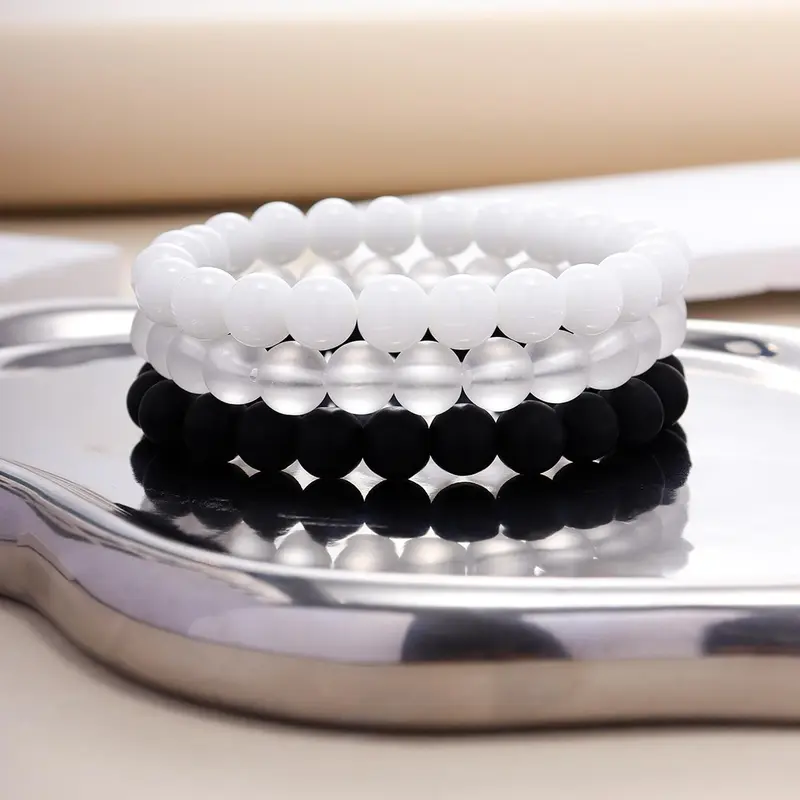Simple Plain, Stackable Bracelets, 3pcs Bracelet Set Casual Adjustable Jewelry for Women & Men for Party, Daily Clothing Decor, Trendy All-match & Exquisite Jewelry for Birthday Gift Stacking Bracelet