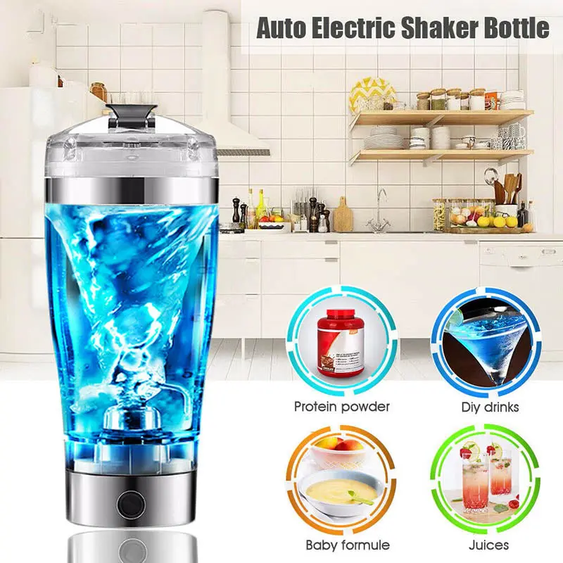 Electric Protein Shaker Bottle 600ML USB Rechargeable Mixing Cup for Protein Shakes Coffee Milk Supplements & Fitness Drinks