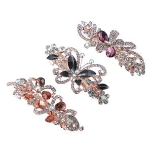 CHEIBEAR 3Pcs Hair Barrettes, Hair Accessories for Women, Sparkly Glitter, Rhinestones Hairpin, Multicolor