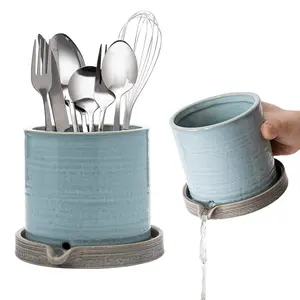 GUTE Utensil Holder Drying Strainer - Sink Utensils Rack, Cutlery Drying , 6x5x5, Silverware Organizer Drainer Basket Caddy, Kitchen Dryer Countertop Cooking Drain - Also For Bathroom Toothbrushes