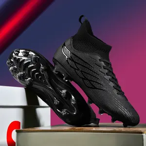 Men's High-end Seamless Upper Football Boots, New Outdoor Lawn Sneakers, Non-slip, Wear-resistant, Provide Super Grip, Effectively Protect the Ankle,