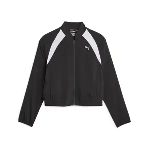 PUMA Womens Fit Woven Fashion Jacket Training Athletic Outerwear Casual Full Zip Compression - Black PUMA Womens Fit Woven Fashion Jacket Training Athletic Outerwear Casual Full Zip Compression - Black
