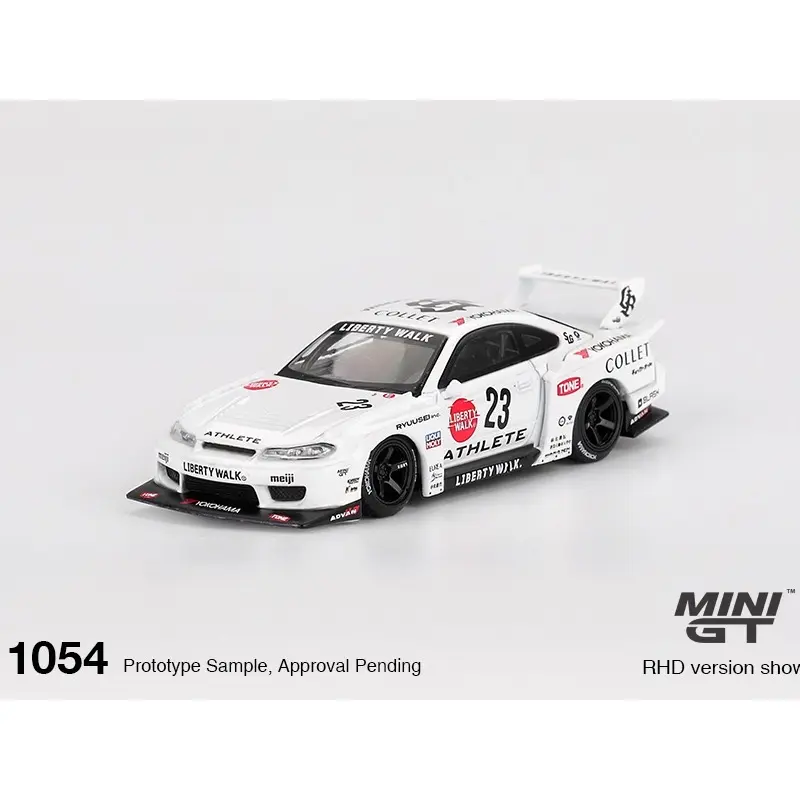 Mini GT 1:64 Nissan LB-Super Silhouette S15 SILVIA ATHLETE White Diecast Model Car, Collectible Toy for Enthusiasts, Diecast Vehicles, Scale Model Car