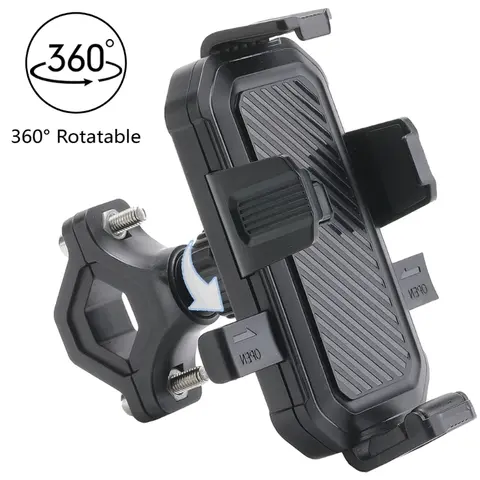 360° Rotatable Bike & Motorcycle Phone Mount, Ebike Accessories - Adjustable Arm, Easy Install, Waterproof ABS Plastic Secure Grip, Supports 3.5"-6.8" 4.7-6.8 inch Smartphones for Outdoor Cycling Nav