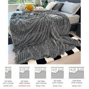 Ultra-Soft 108in*90in*90in Thick Fleece Blanket | Multi-Color, 3D Faux Rabbit Fur, Double-Sided, Ideal for All Seasons, Home, Office, Travel, Camping, Gift for All Occasions