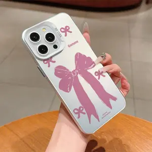 Bow & Letter Pattern Phone Case, Cute Phone Protective Cover, Phone Accessory Compatible with iPhone 7 8 X 11 12 13 14 15 16 Pro Max