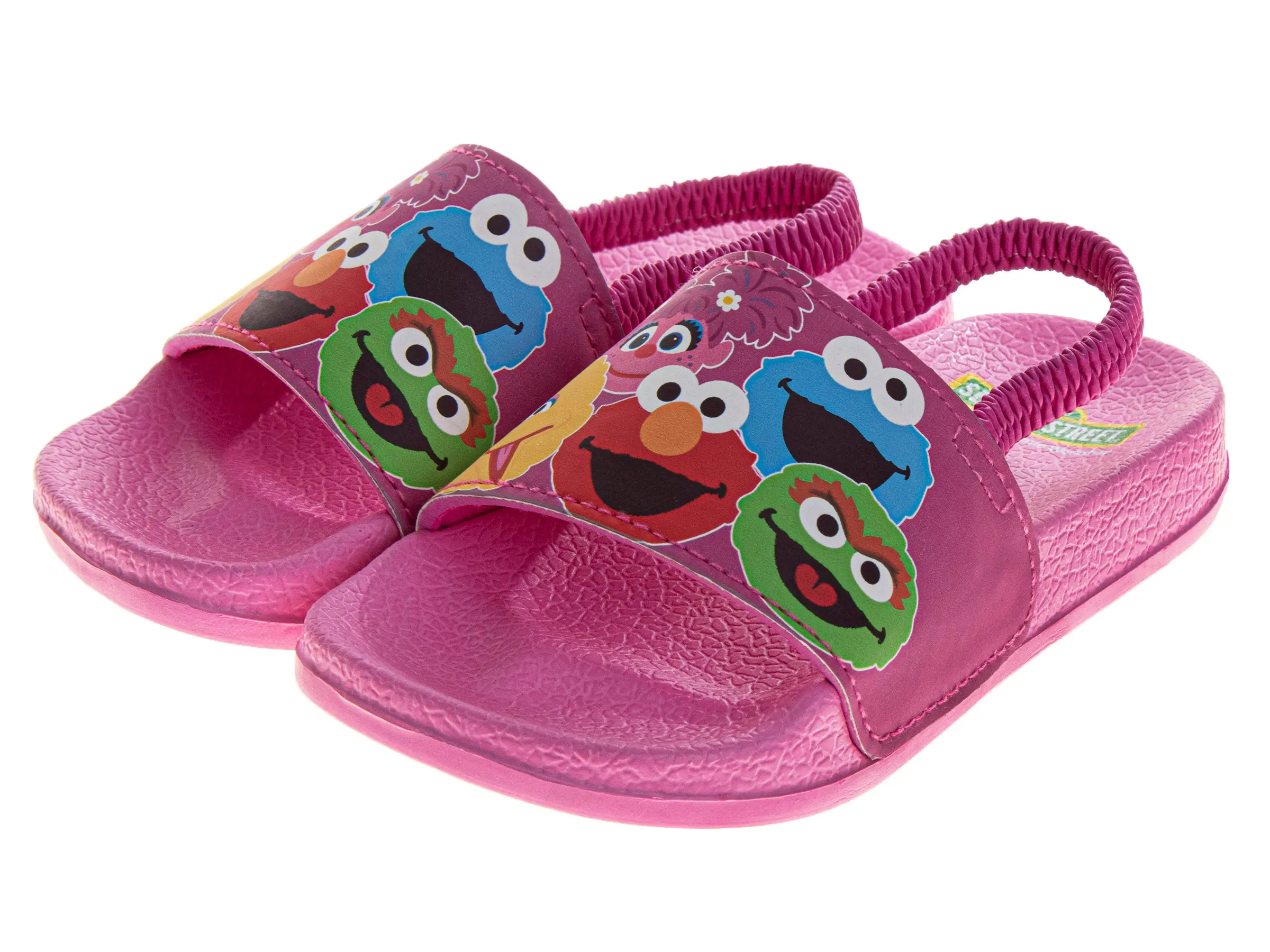 Sesame Street Girls' Soft-Sole Sandals & Flip Flops - Lightweight, Character Charm, Quick Slip-On, Adjustable, Casual Summer Footwear (Toddler/Little Kid), Quick Slipon