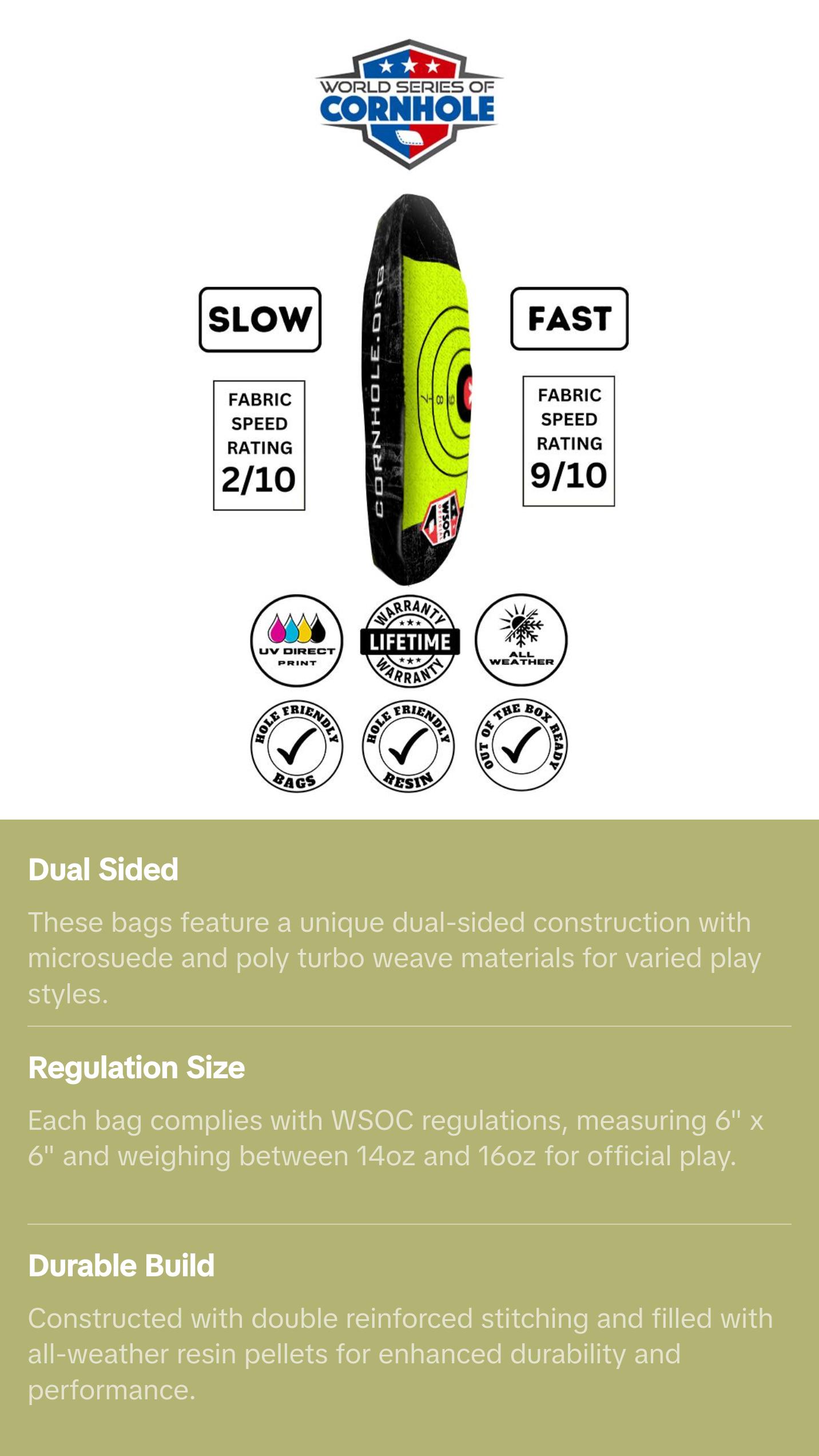 Shooting Target Black Cornhole Bags - Professional Rapter 5.5