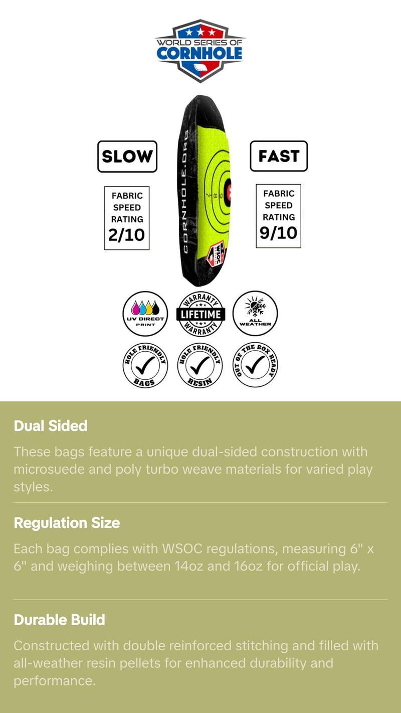 Shooting Target Black Cornhole Bags - Professional Rapter 5.5