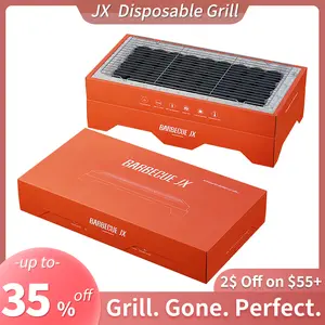 JX No-Cleanup Premium Portable Grill - Quick 2-Sec Ignition All-in-One Kit for Outdoor Camping Picnics Tailgating Portable Easy to Carry Versatile Convenient Cooking camp stove Set