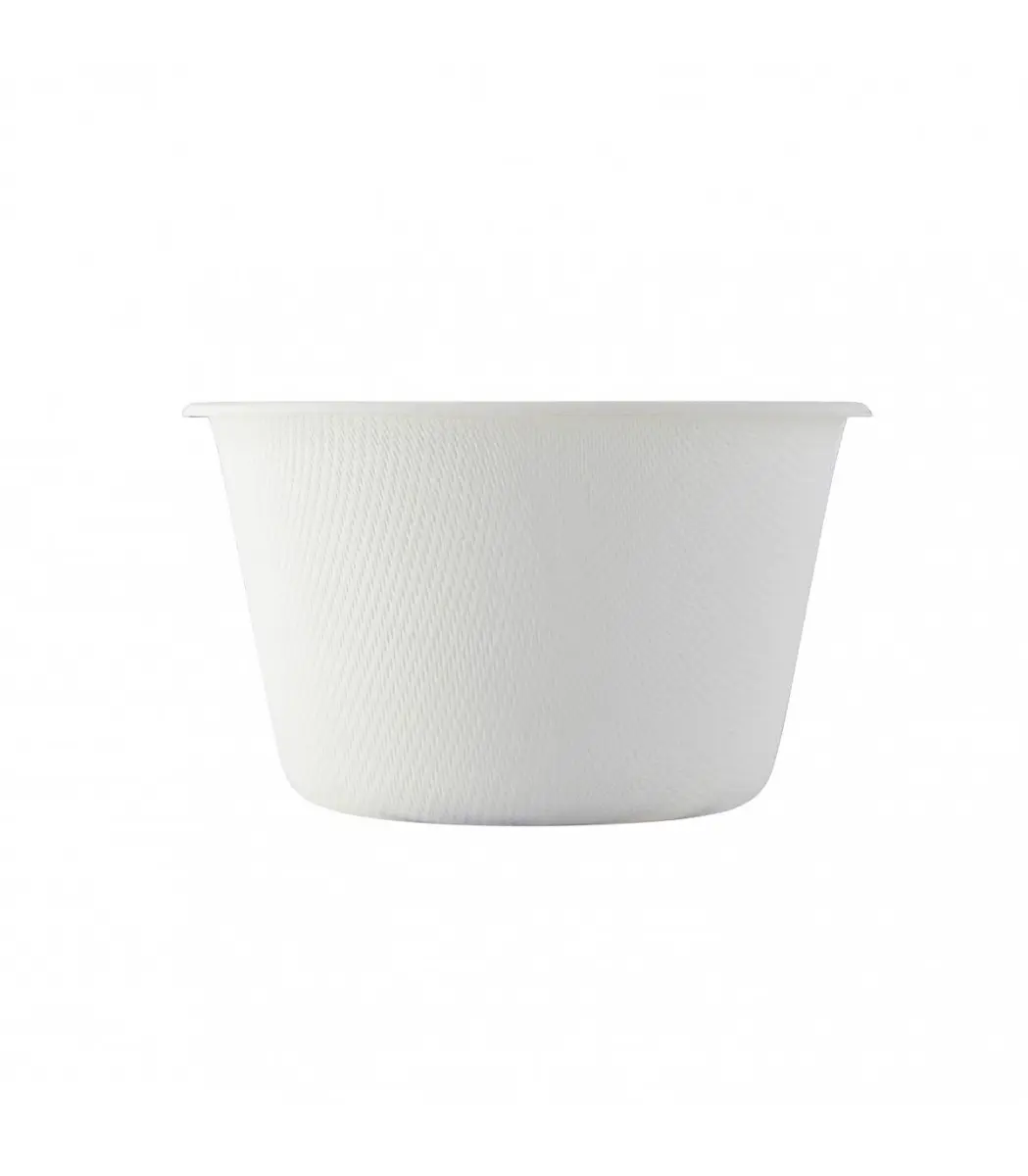 Packnwood 210GPU350F 12 oz 4.3 in. White Sugarcane Takeout Bowl with No Added PFAS - 500 Piece