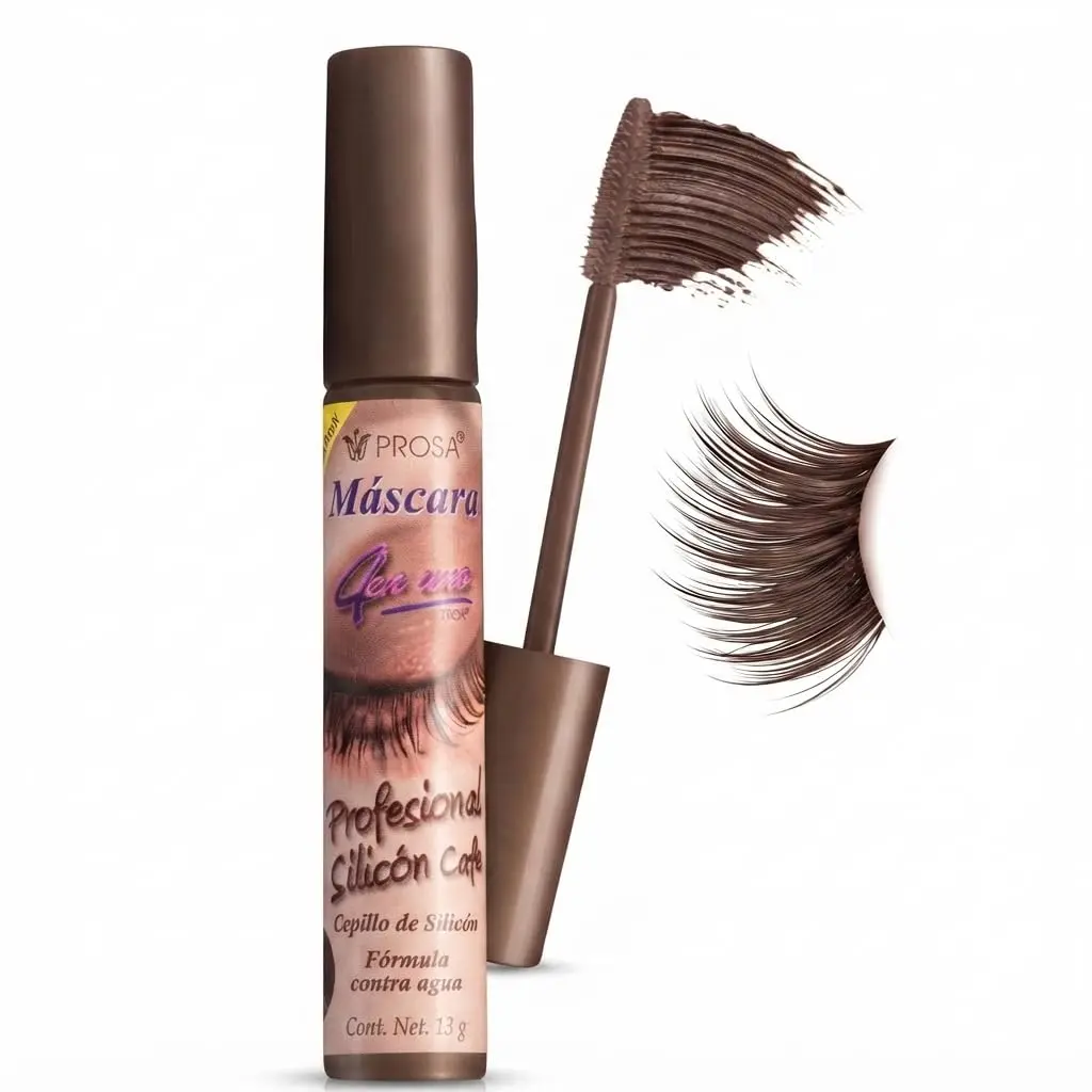 Prosa Cafe Profesional Silicon Mascara, Waterproof Formula, Brown, 1.3g Makeup Silicone