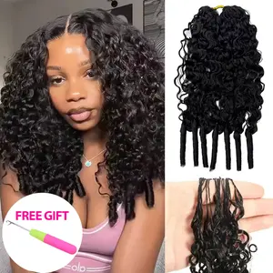 Burmese Curly Crochet Hair Human Hair Extensions Miracle Knots Pre-Separated 50g/Pack (32-38 Strands Per Pack）– Knotless Boho Braids, 4-5 Packs for Full Head, Multiple Curly & Wave Textures Protective Hairstyles For Black Women