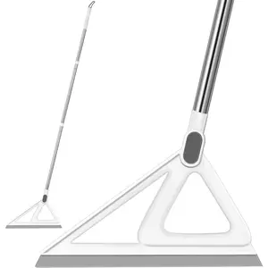 Multi-functional Magic Broom TPR Water Scraper Broom Suitable for Floor Easy-dry Glass Extendable Handle Portable Cleaner White 54inch Tool Supplies