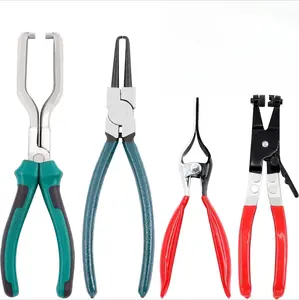 Fuel Line Pliers Kit Includs 9 Inch Fuel Filter Calipers and Hose Pipe Clamp Clip with Hose Remover Pliers and Flat Band Hose Clamp Pliers for Auto Maintenance