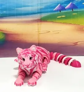 Wesctcoast3d Articulated White Tiger 3D Printed Sensory Fidget Toy 6.5 Inches Executive Desk Toy AT001-WT Decor Magical