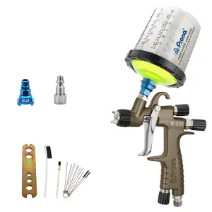 Prona Spray Gun--R-690 Air Spray Gun Kit – Professional Paint Sprayer with 0.4/0.6/0.8/1.0/1.2/1.3/1.4mm Nozzles, Easy to Use for Automotive and Home DIY Painting – Includes Accessories