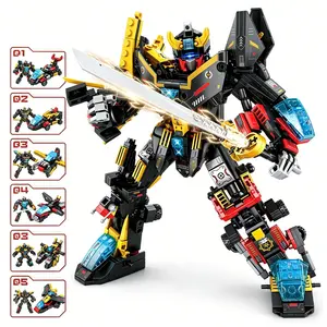 726pcs Ninja Mech 6-In-1 Building Blocks Toy, Educational Construction Set, Fun Stem Activity Kit for Kids, Durable Plastic Parts