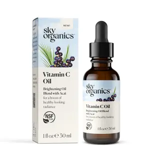 Sky Organics Skin Oil, Vitamin C Oil,  Brightening, Glow-Boosting Skin Care with Vitamin C & Acai Oil, Promotes Healthy-Looking Radiance Jojoba Serums Skin Repair Comfort