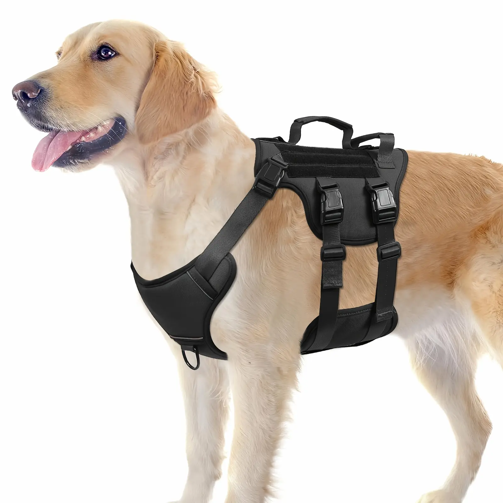 Escape Proof Dog Harness Soft Padded Full Body Pet Harness Reflective Adjustable No Pull Vest with Lift Handle And Leash Clip for Large Dogs Walking Hiking Training