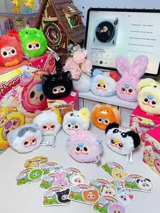 QIQI-Little Fluffy Box Bunny Plush Dolls，Soft Furry Collectibles，Stuffed Animal