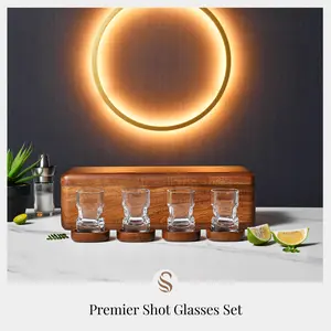 Custom 40th Birthday Tequila Shot Glass Set with Box, Glassware with Engraved Wooden Storage, Coasters and Serving Tray, Personalized Gift Classic Drinkware
