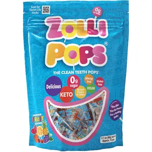 Zollipops Clean Teeth Lollipops – Sugar-Free, Anti-Cavity Candy for Kids, Diabetics & Keto, Natural Fruit Variety, 3.1 oz Snack Bonbon