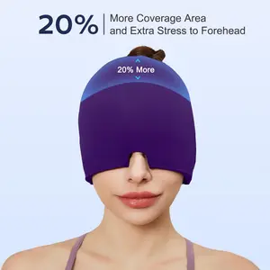 Migraine Headache Relief Cap, Gel lce Head Wrap for Tension,puffy eyes, and Stress Relief.Suitable for Home breaks, before sleep, office