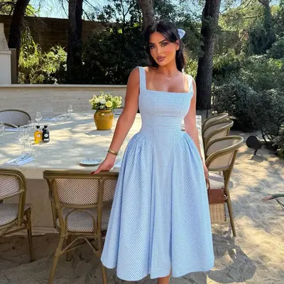 esli blue dress Alie Street Luna Midi Dress (Celestial Blue)