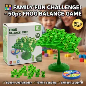 Creature Crash，The Frog Balancing Game, Great Kids Games and Easter Family Game Night Essentials, Includes 49 Frog, 1 Balancing Board, 1 Pillar Base and Die, Easter Basket Gift