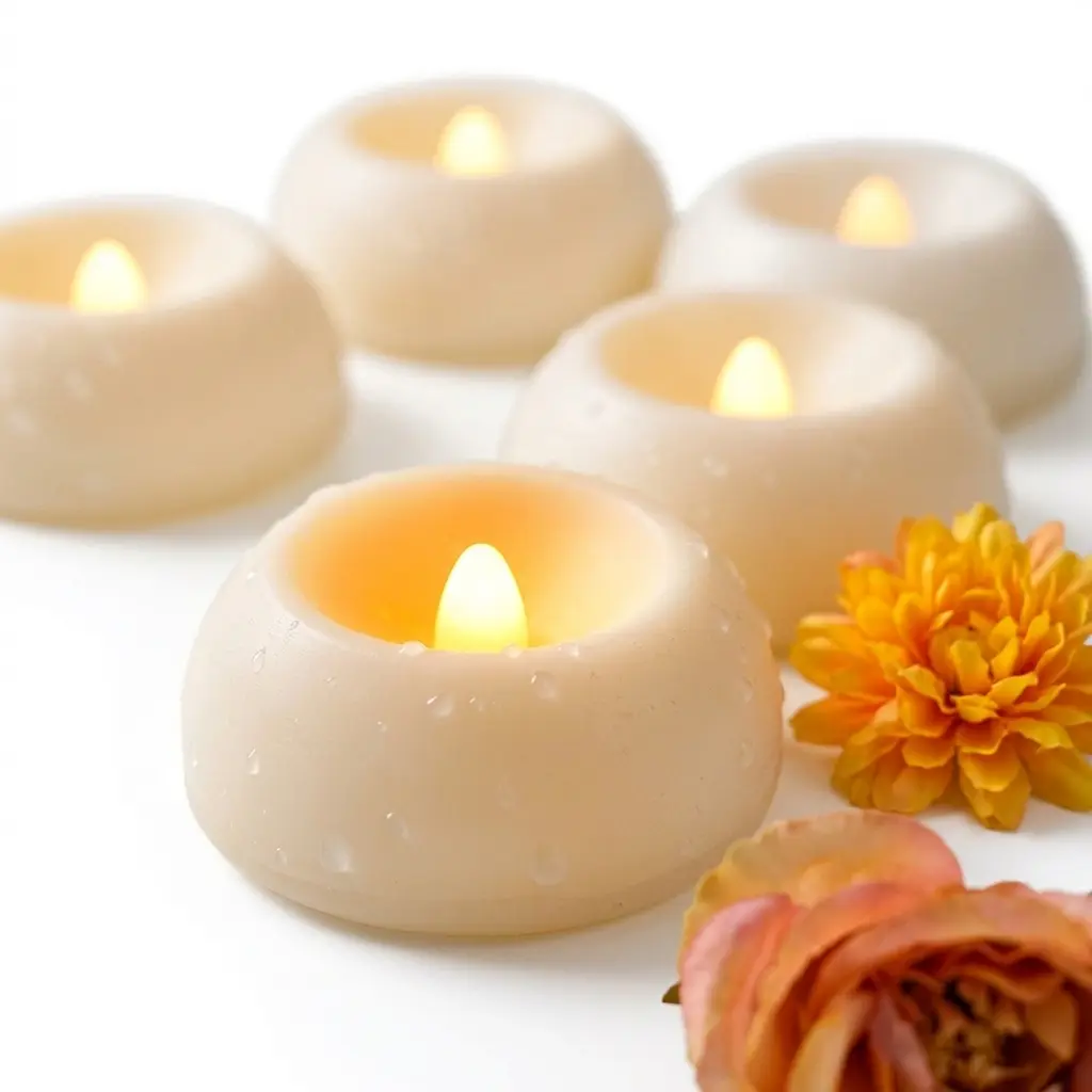 Floating LED Water Candles 6cm Waterproof Flameless Tealights |   Romantic Decor for Wedding Centerpieces, Pool Party, Home Bath, Dinner Night, Spa, Holiday Ambient Lighting, Safe Fake Floating Candles