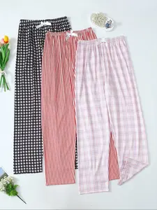 Women's Plaid Print Pajama Pants, Casual Comfy Trousers for Daily Wear, Women's Sleepwear & Loungewear for All Seasons, Pjs, Sleepwear Pajamas, Loungewear Nightwear
