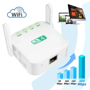 WiFi Extender, Home WiFi Signal Booster, 300Mbps Wireless Repeater, 2.4GHz Range Extender Covers 5000 Sq Ft for 50 Devices, with Ethernet Port, Essential for Gaming, Easy Setup