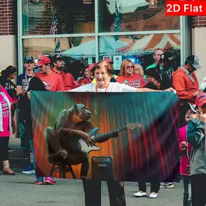 Monkey Music Gorilla Playing Guitar Flag Banner, Outdoor Decorative Sign, Garden House Yard Farmhouse Indoor Marker, No Power Needed