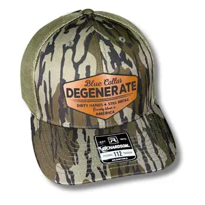 [HOT SALE]  Blue Collar Degenerate Hat Dirty Hands Still Broke Patch Hat Custom Laser Engraved Trucker Fitted orHat - I Hate Pulling Out Leather Patch Trucker Hat - Richardson 112 Mesh Back Cap - Fishing & Boating Gifts for Men