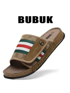 BUBUK Men's Fashion Low-Top Slip-On Sandals, Affordable Sandals, Versatile Sandals, Summer Breathable Open-Toe Thick Sole Non-Slip Casual Outdoor Hiking Shoes