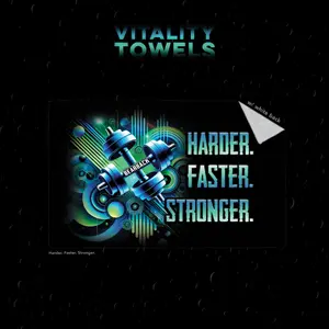 Hard, Faster, Stronger • Soft Workout Towel - Great For Sweat, Wellness, Spa, Gym, Workouts + More!