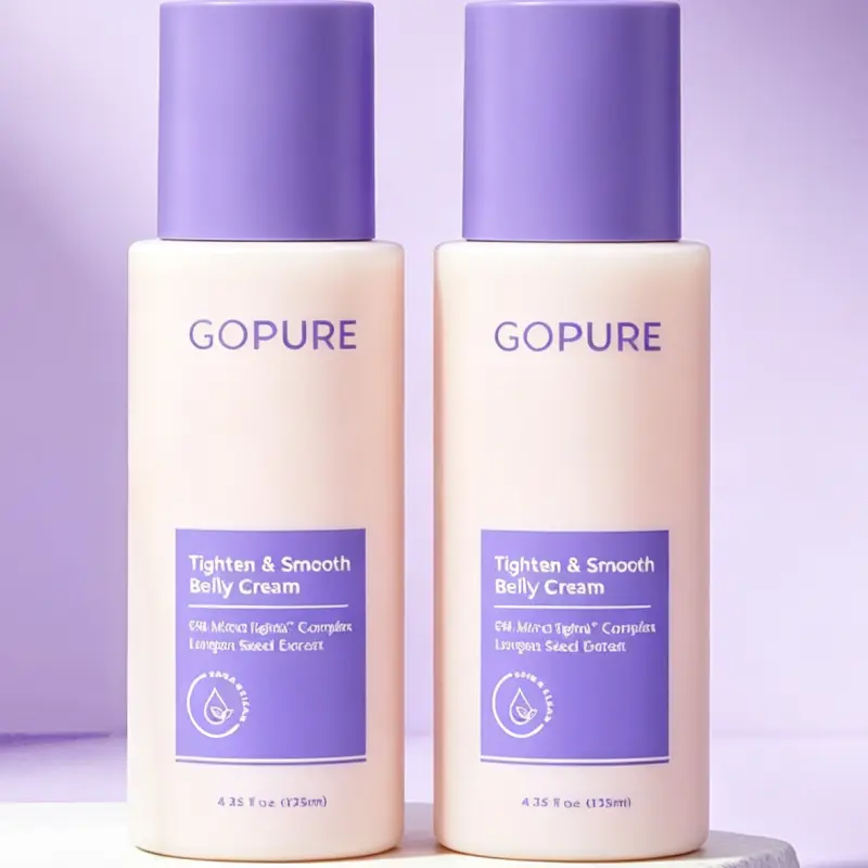 belly firming cream, GOPURE 6% micro‑tight complex with longan seed extract, fast‑absorbing body tightening lotion, stretch‑mark smoothing treatment, improves sagging loose postpartum belly skin, 4.23 oz