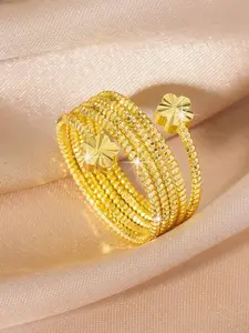 High quality 5-leaf grass ring necklace, personalized ring, Elegant Everyday Ring, 5-leaf grass shaped jewelry, copper plated gold 24k women's jewelry, suitable for girlfriends, exquisite gifts for Mother's Day, daily gifts, Valentine's Day gifts, Ramadan